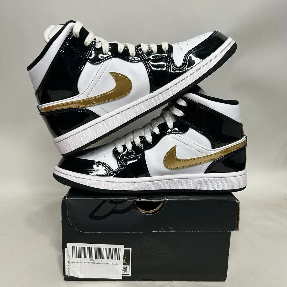Nike Air Jordan 1 Mid SE “Patent Black Metallic Gold” 2024